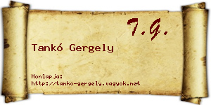 Tankó Gergely névjegykártya